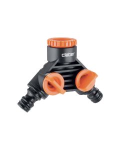 2-Way distributor with click couplings and valves