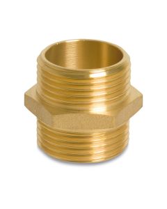 Dubbele nippel messing 1" buitendraad